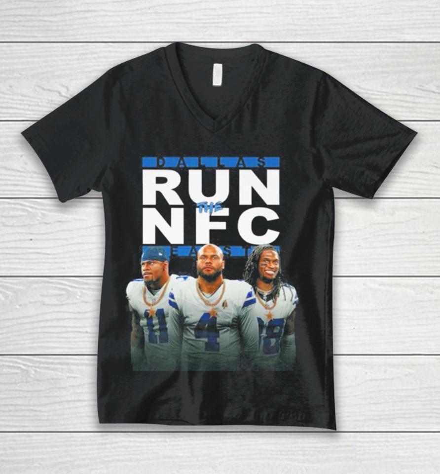 Dallas Cowboys Run The Nfc East Champions 2023 Unisex V-Neck T-Shirt