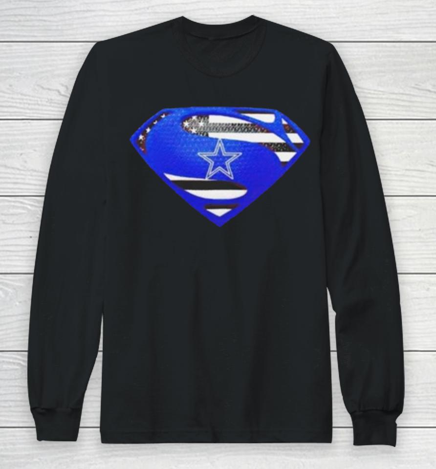 Dallas Cowboys Usa Flag Inside Superman Long Sleeve T-Shirt