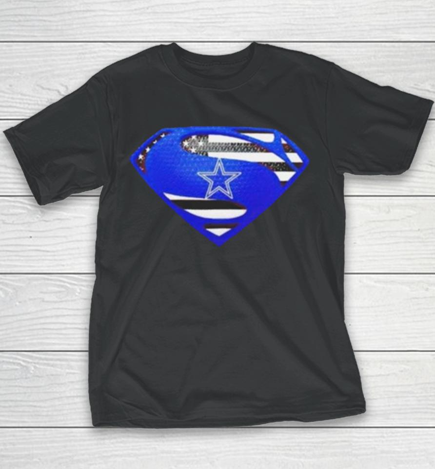 Dallas Cowboys Usa Flag Inside Superman Youth T-Shirt