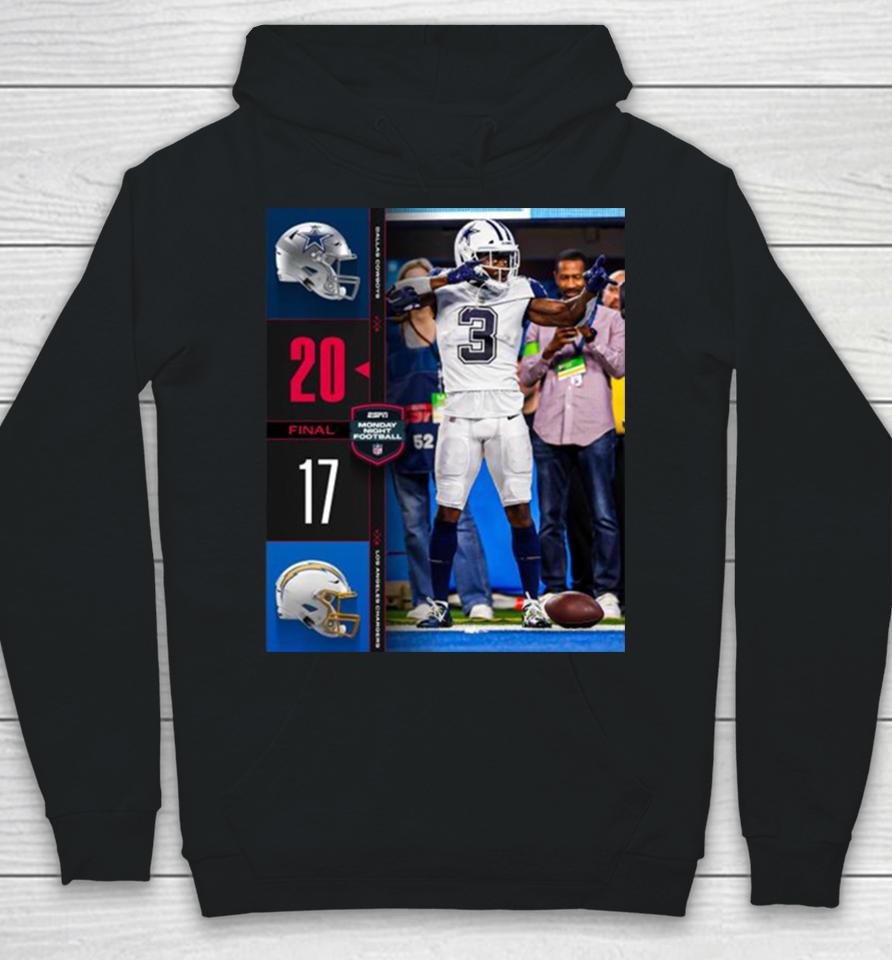 Dallas Cowboys Wins 20 – 17 Los Angeles Chargers Nfl 2023 Espn Monday Night Football Final Score Hoodie