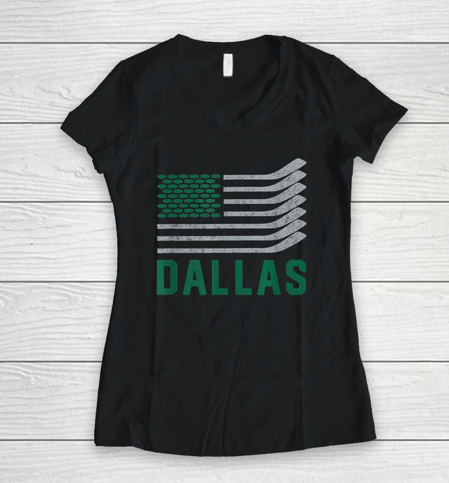 Dallas Hockey Is American Women V-Neck T-Shirt