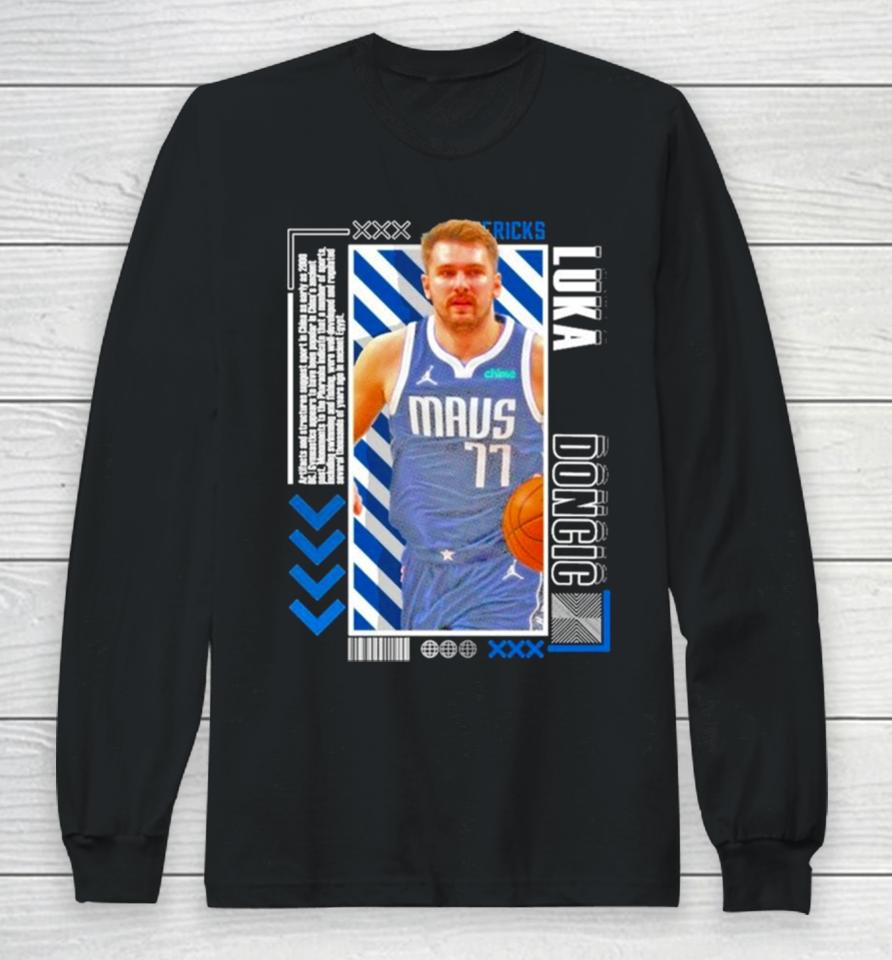 Dallas Mavericks Luka Doncic Basketball Paper Long Sleeve T-Shirt