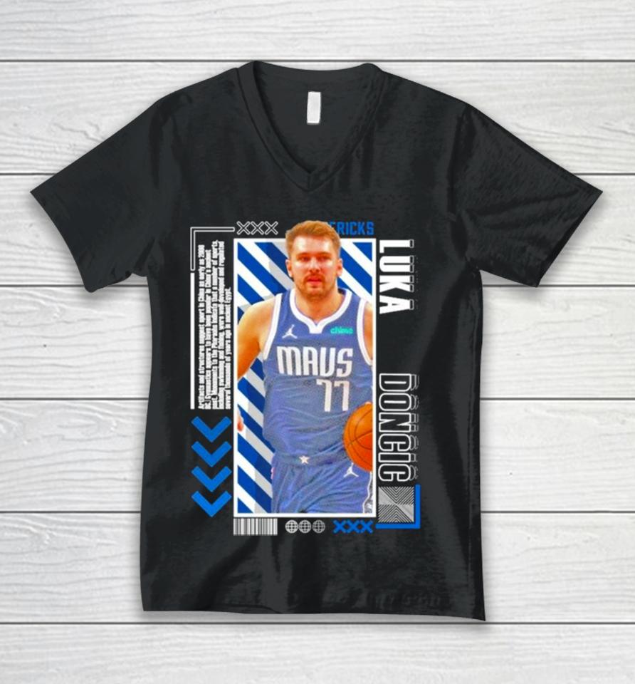 Dallas Mavericks Luka Doncic Basketball Paper Unisex V-Neck T-Shirt