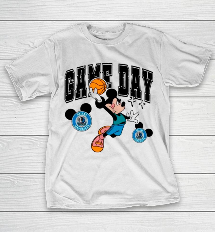 Dallas Mavericks Mickey Basketball Game Day Retro T-Shirt
