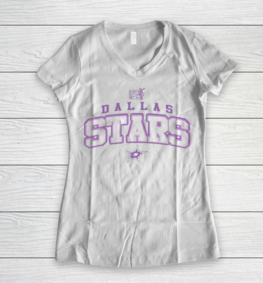 Dallas Stars Levelwear Hockey Fights Cancer Richmond Women V-Neck T-Shirt