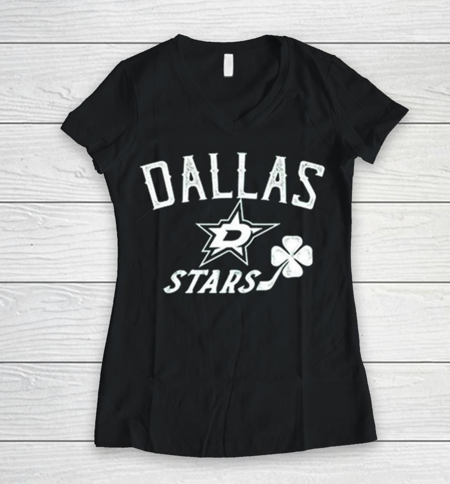 Dallas Stars Levelwear St. Patrick’s Day Richmond Clover Women V-Neck T-Shirt