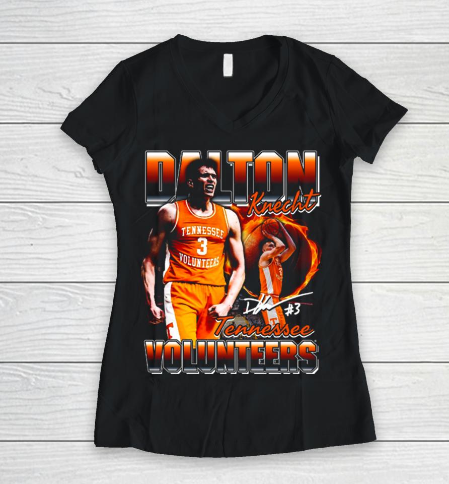 Dalton Knecht Tennessee Volunteers Basketball Vintage Icon Women V-Neck T-Shirt