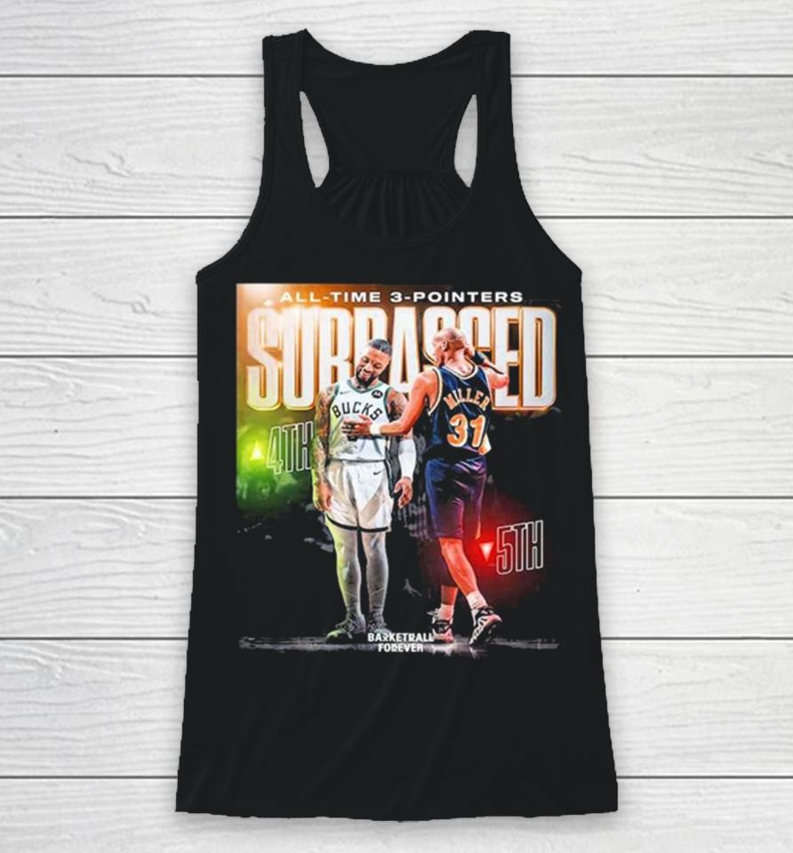 Damian Lillard Surpasses Reggie Miller For 4Th All Time In Three Pointers Made Racerback Tank