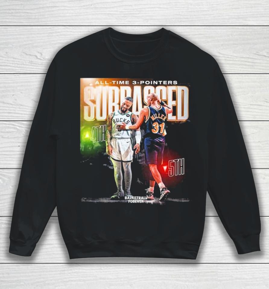 Damian Lillard Surpasses Reggie Miller For 4Th All Time In Three Pointers Made Sweatshirt
