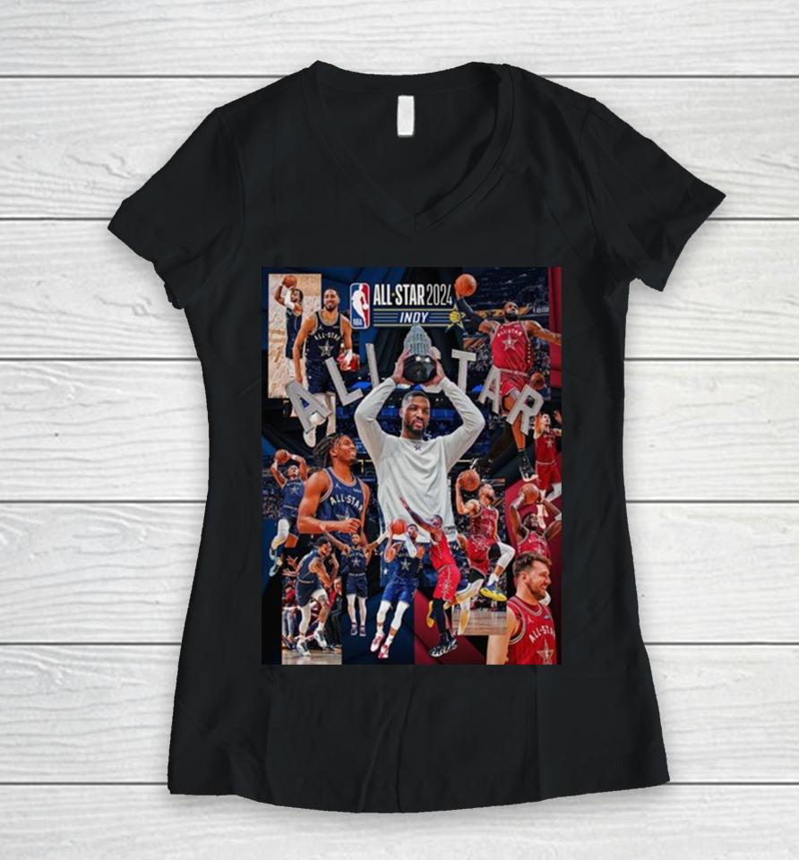 Damian Lillard Took Home Kia All Star Mvp Honors In The Star Studded 2024 Nba All Star Game Women V-Neck T-Shirt