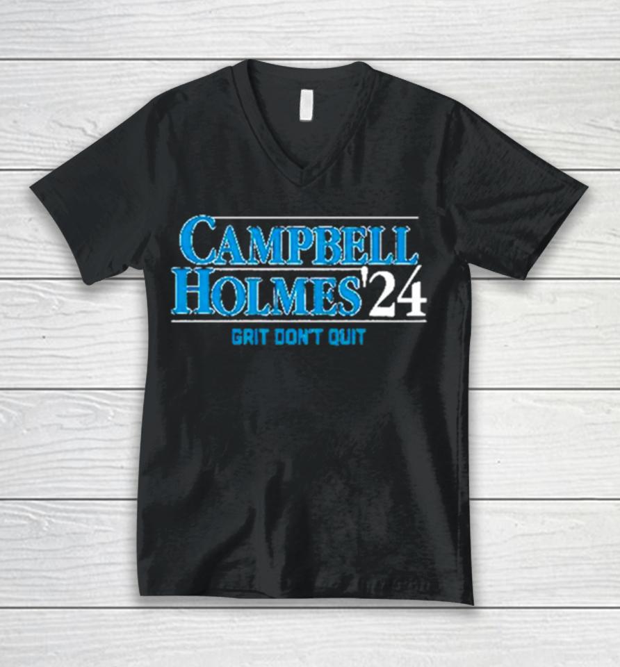 Dan Campbell Detroit Football Brad Holmes ’24 Unisex V-Neck T-Shirt