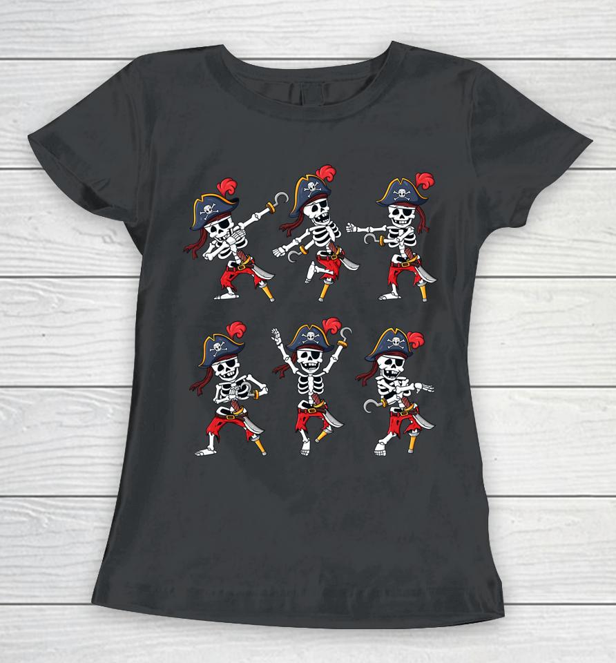 Dancing Pirate Skeletons Dance Challenge Halloween Women T-Shirt