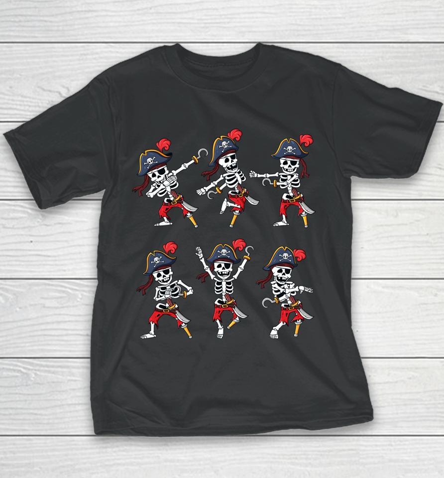 Dancing Pirate Skeletons Dance Challenge Halloween Youth T-Shirt