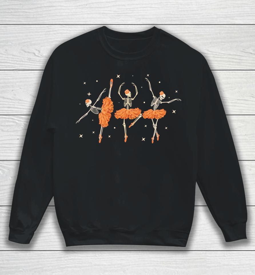 Dancing Skeleton Ballerina Ballet Dance Hallowee Sweatshirt