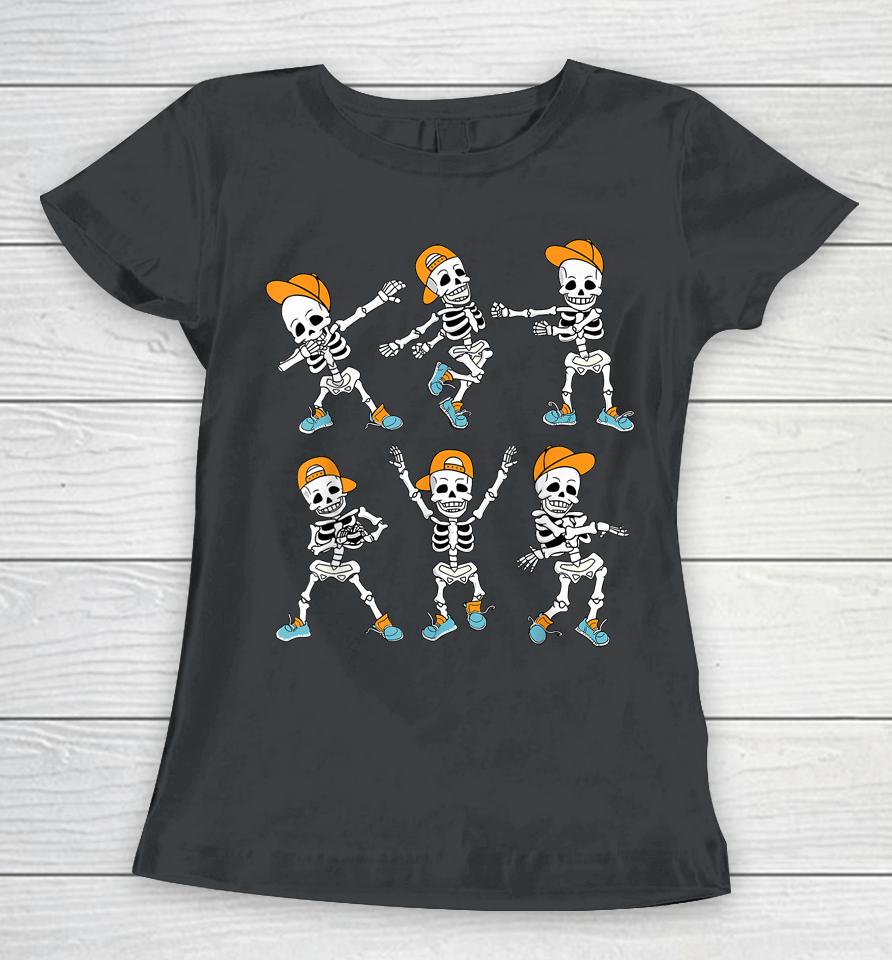 Dancing Skeleton Dabbing Skeletons Dance Women T-Shirt