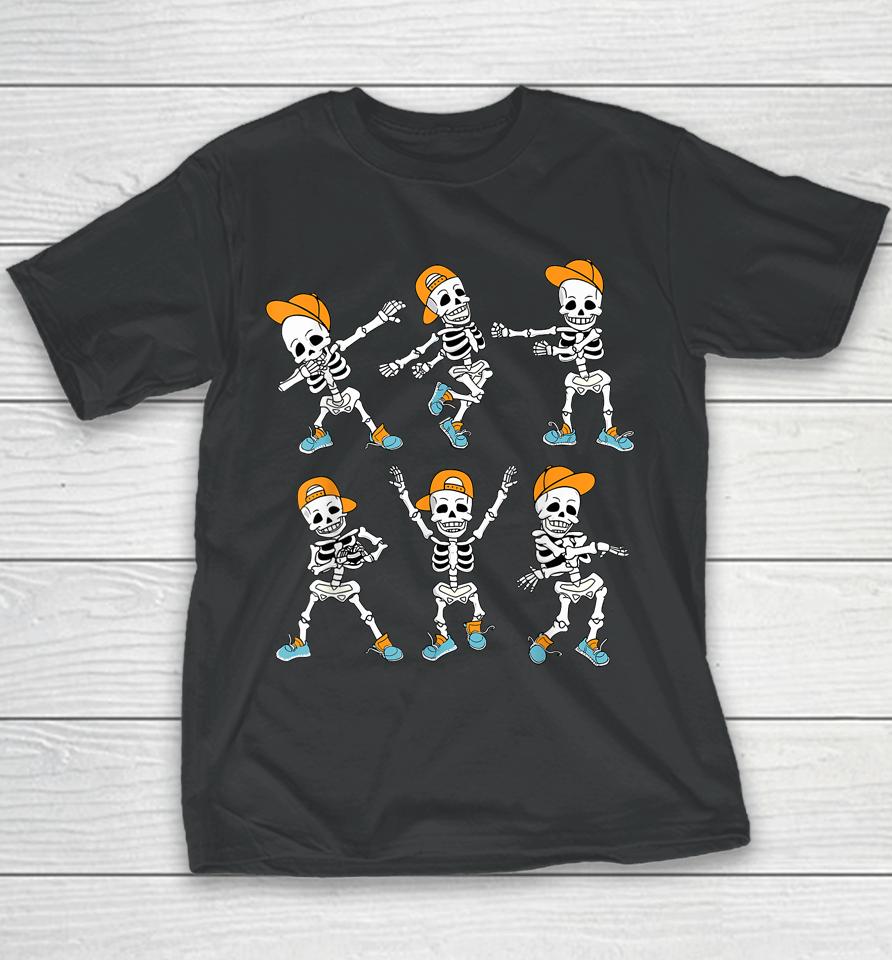 Dancing Skeleton Dabbing Skeletons Dance Youth T-Shirt