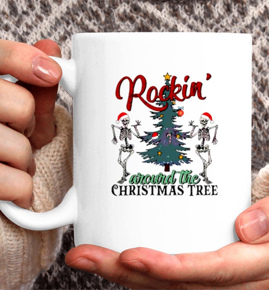 Dancing Skeleton Rockin Around The Christmas Tree Coffee Mug