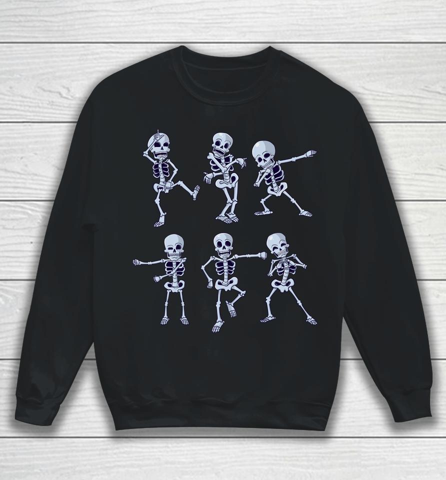 Dancing Skeletons Dabbing Skeleton Dab Boys Girls Halloween Sweatshirt