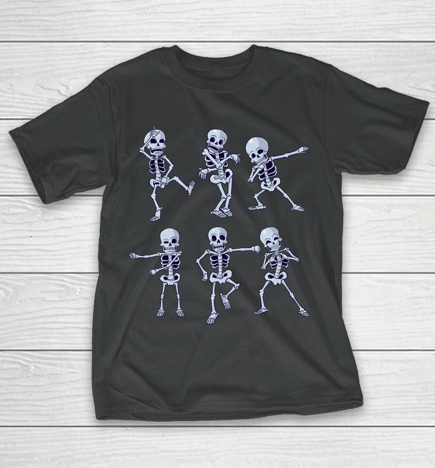 Dancing Skeletons Dabbing Skeleton Dab Boys Girls Halloween T-Shirt