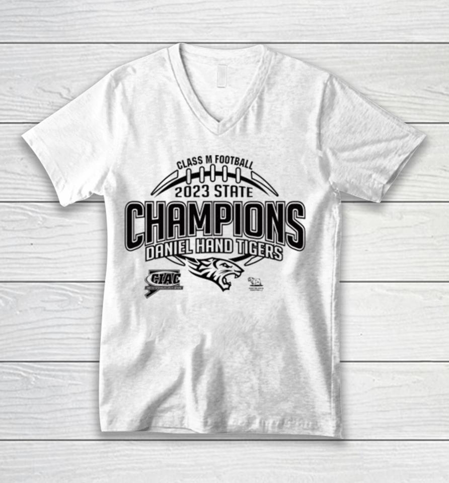Daniel Hand Tigers Ciac Class M Football 2023 State Champions Unisex V-Neck T-Shirt