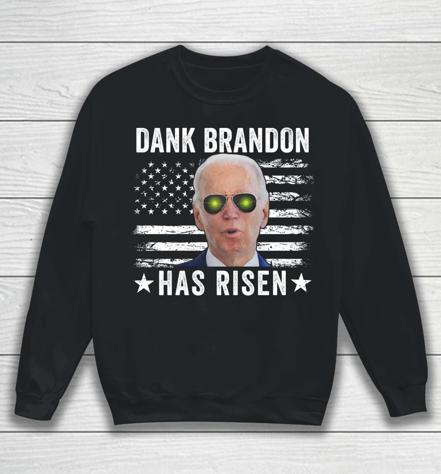 Dank Brandon Has Risen T Shirt Dank Brandon Rises Pro Biden Us Flag Sweatshirt