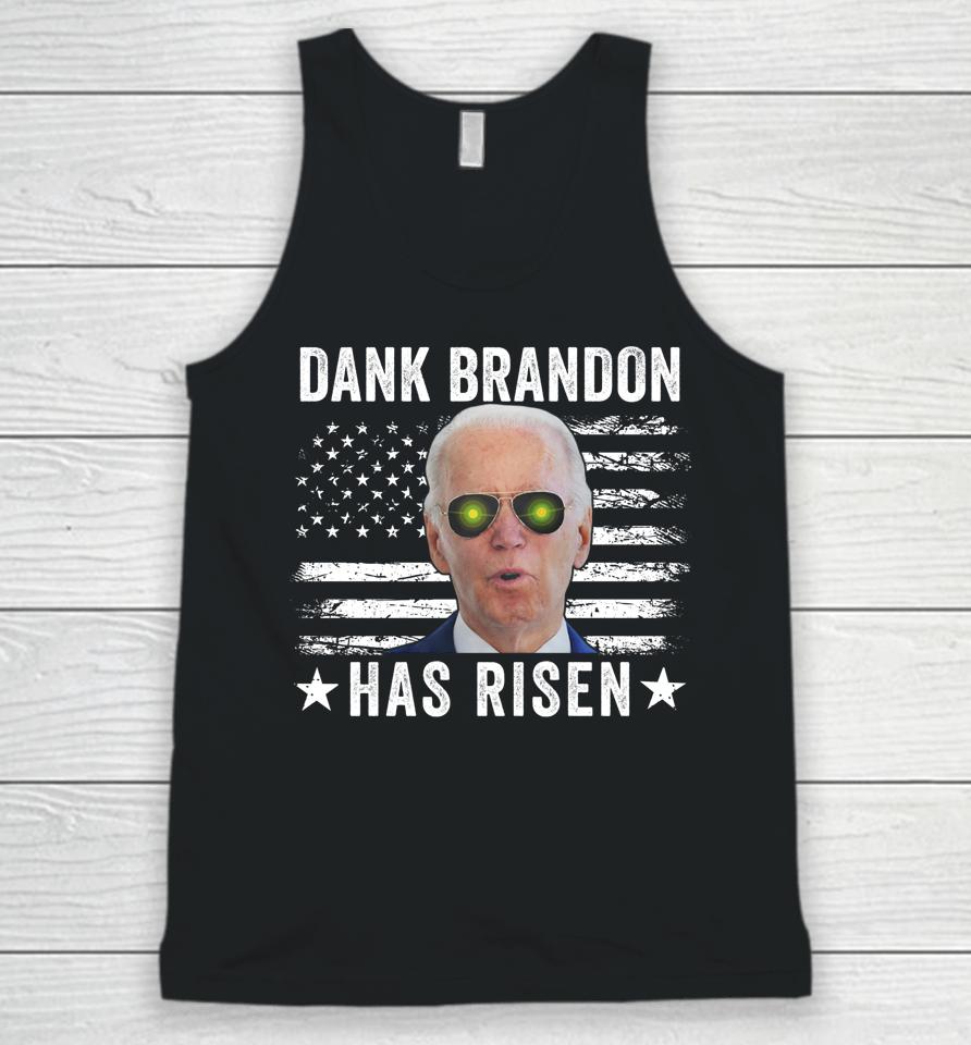 Dank Brandon Has Risen T Shirt Dank Brandon Rises Pro Biden Us Flag Unisex Tank Top