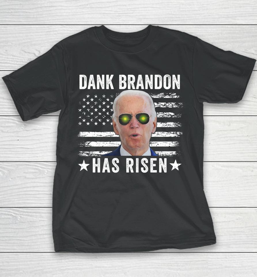 Dank Brandon Has Risen T Shirt Dank Brandon Rises Pro Biden Us Flag Youth T-Shirt