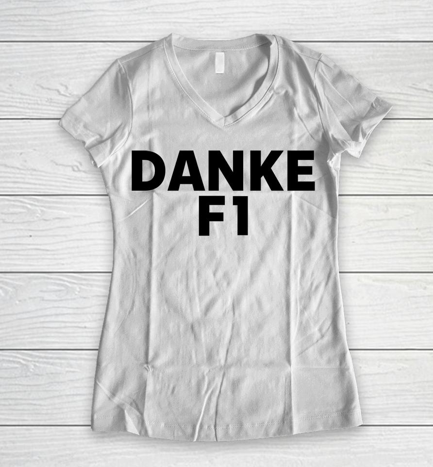 Danke Seb F1 Formula One World Championship Women V-Neck T-Shirt