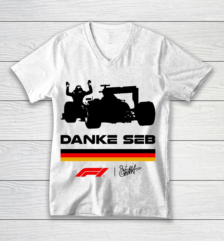 Danke Seb F1 Never Lift Never Stop Believing Unisex V-Neck T-Shirt