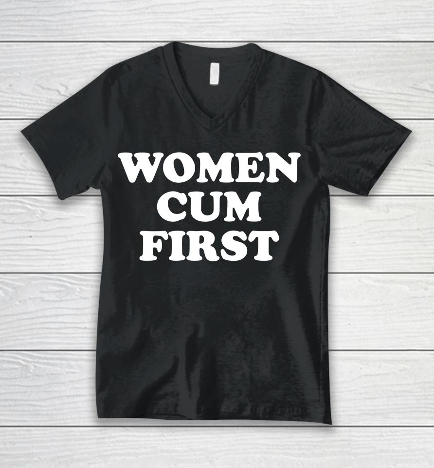 Danny Duncan Merch Women Cum First Unisex V-Neck T-Shirt