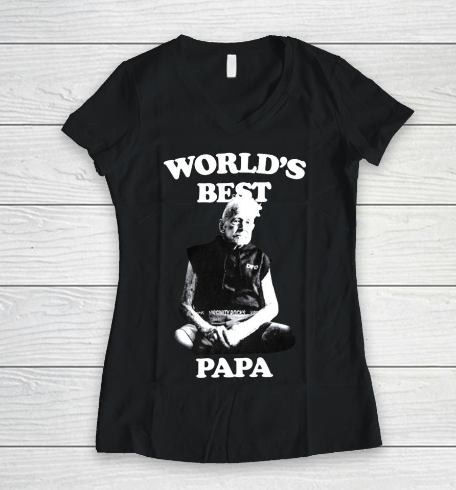 Danny Duncan World’s Best Papa Women V-Neck T-Shirt