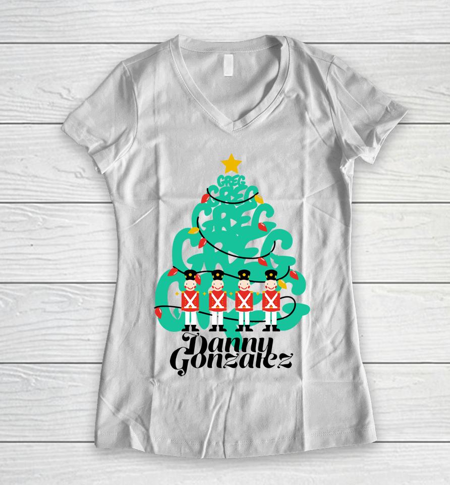 Danny Gonzalez Merch Greg Tree Christmas Women V-Neck T-Shirt
