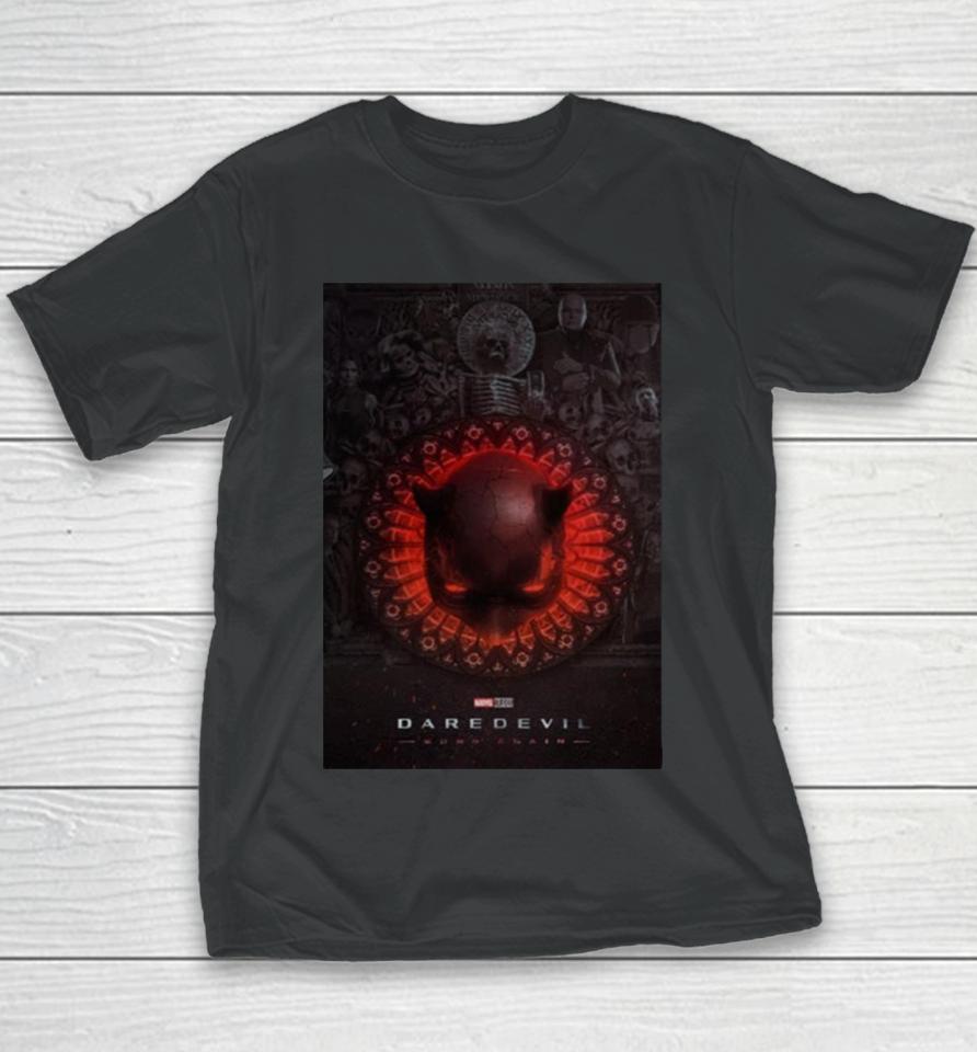 Daredevil Born Again Red Fire Daredevil Mask Skulls Youth T-Shirt