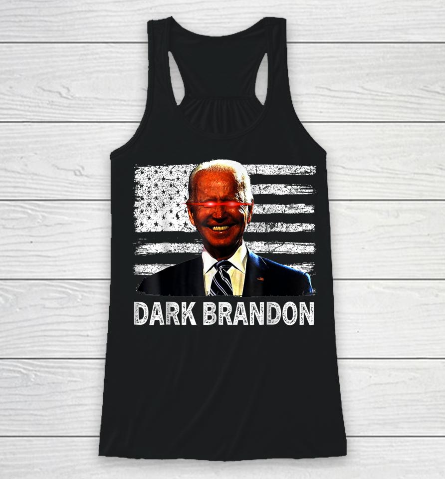 Dark Brandon Funny Biden Saving America Flag Political Racerback Tank
