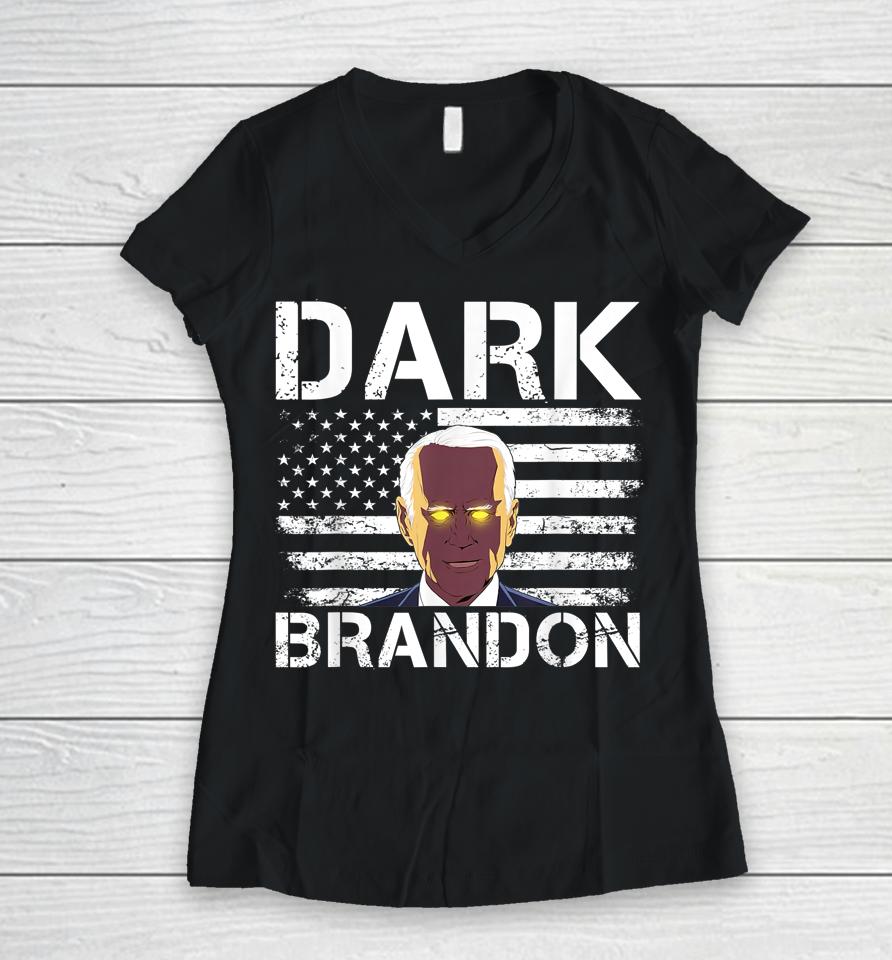 Dark Brandon Saving America Political Shirt Pro Biden Tee Women V-Neck T-Shirt