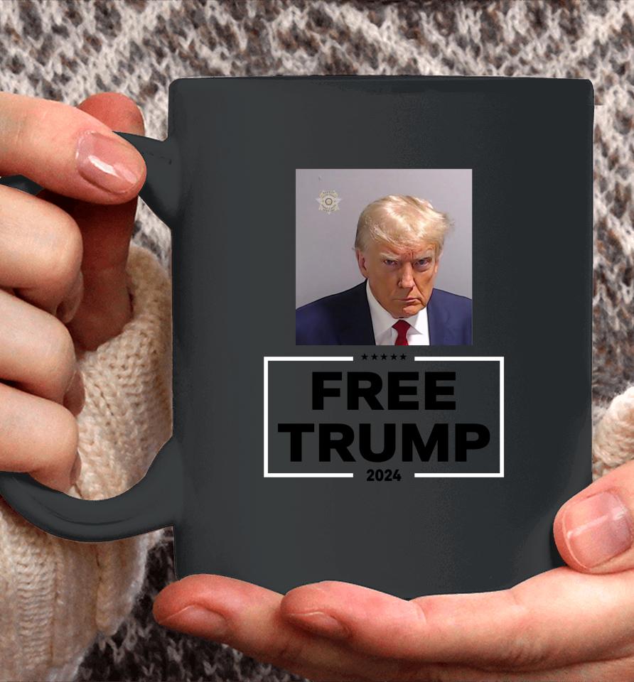 Darren Grimes Wearing Trump Mugshot Free Trump 2024 Coffee Mug