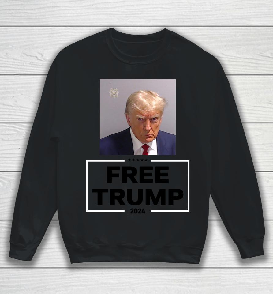 Darren Grimes Wearing Trump Mugshot Free Trump 2024 Sweatshirt