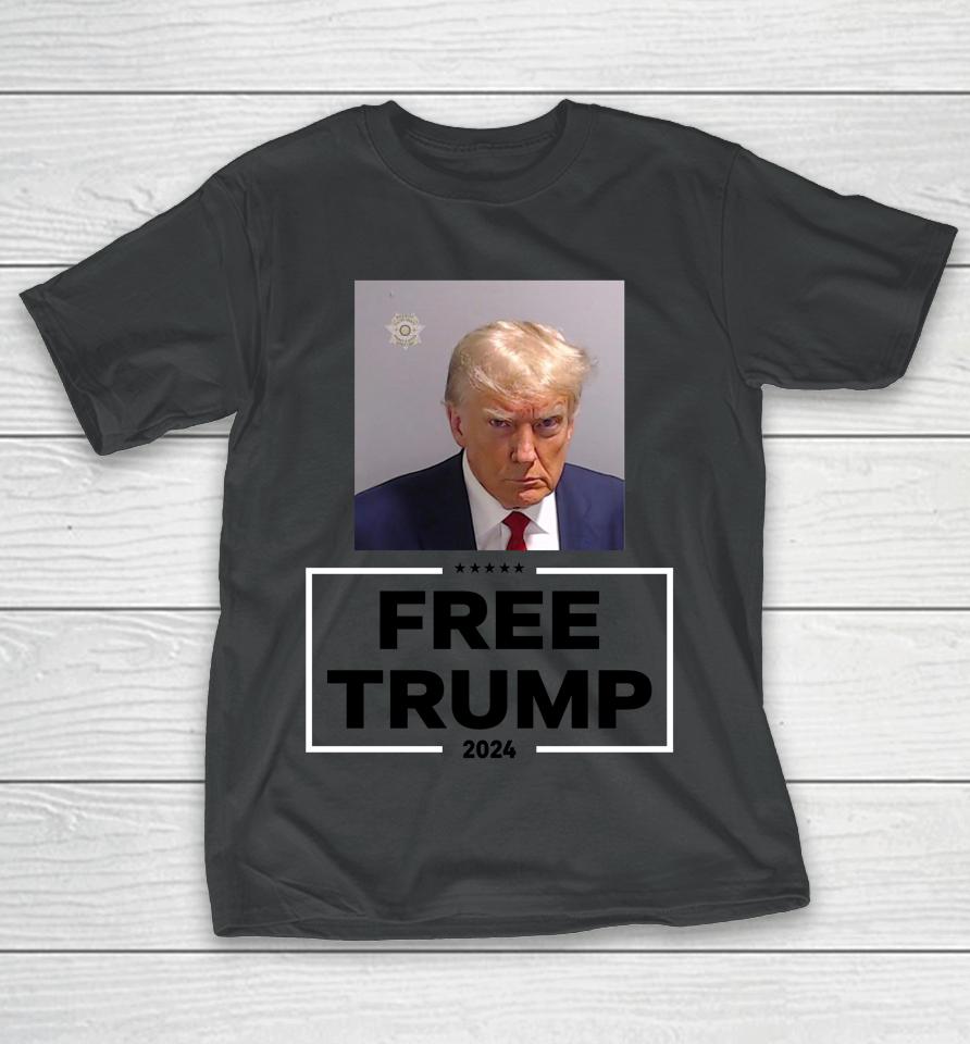 Darren Grimes Wearing Trump Mugshot Free Trump 2024 T-Shirt