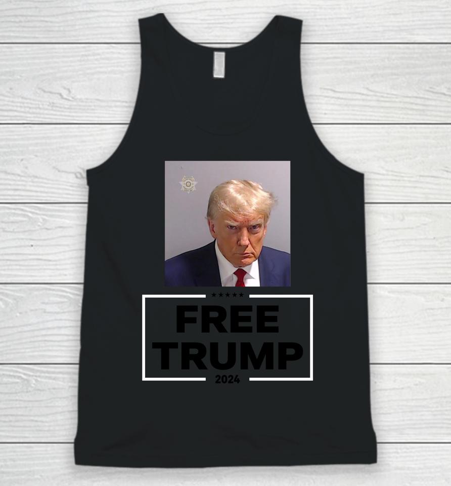 Darren Grimes Wearing Trump Mugshot Free Trump 2024 Unisex Tank Top