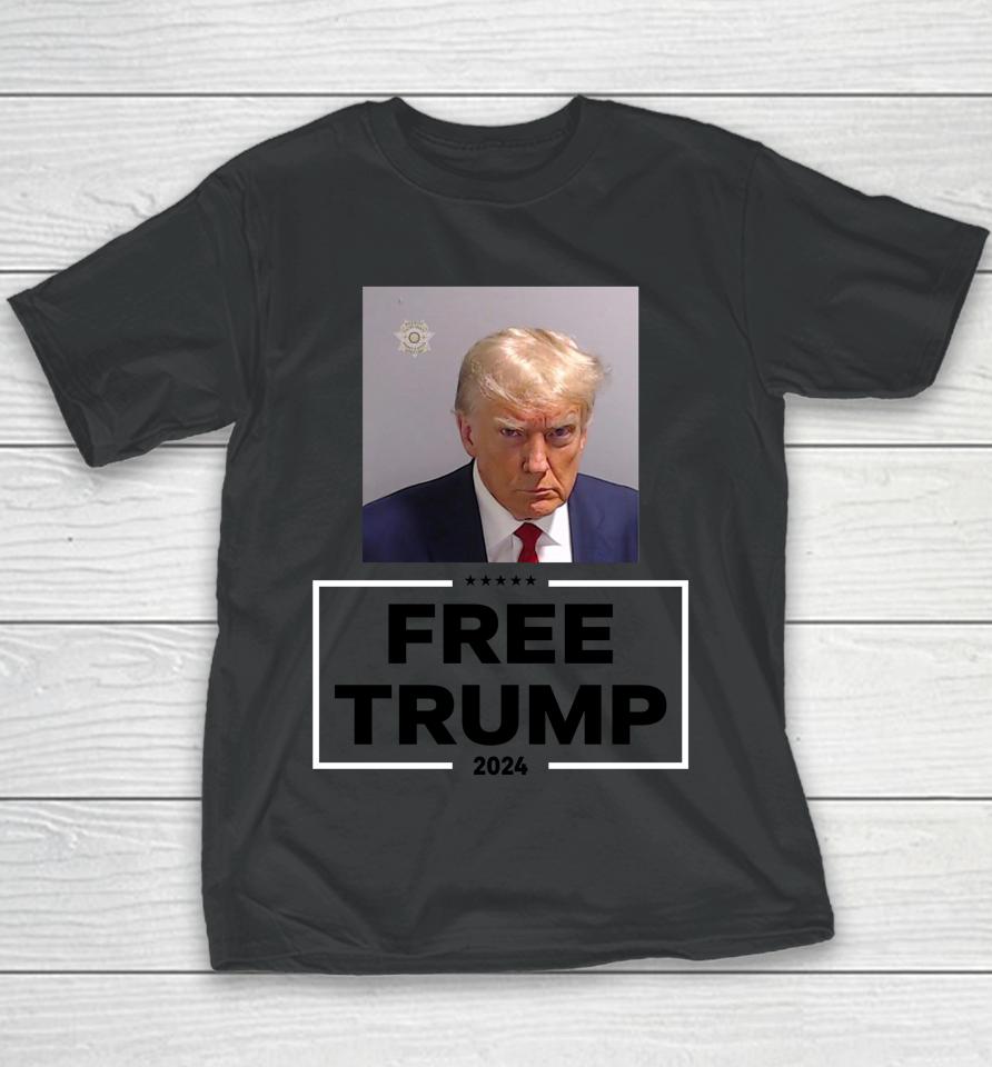 Darren Grimes Wearing Trump Mugshot Free Trump 2024 Youth T-Shirt