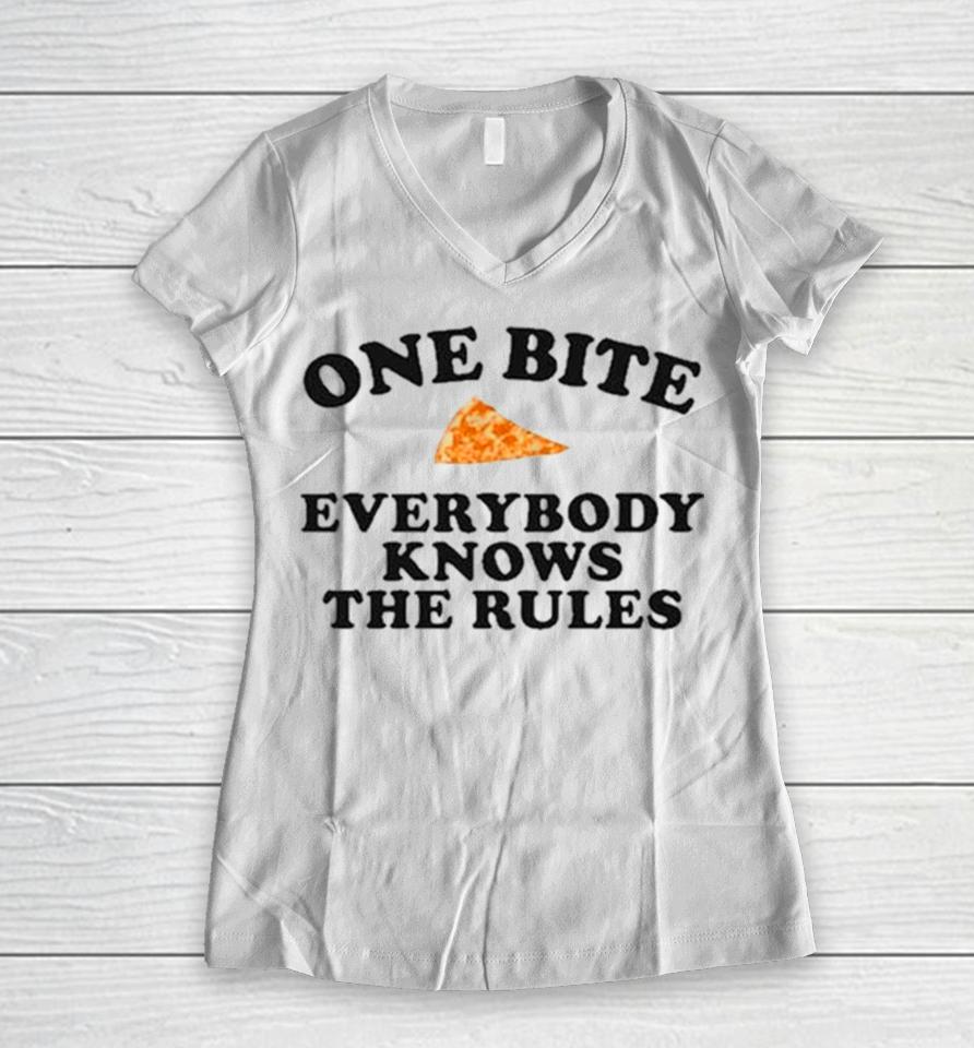Dave Portnoy One Bite Everyone Knows The Rules Women V-Neck T-Shirt