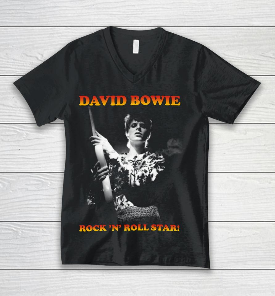 David Bowie Rock N' Roll Star Unisex V-Neck T-Shirt