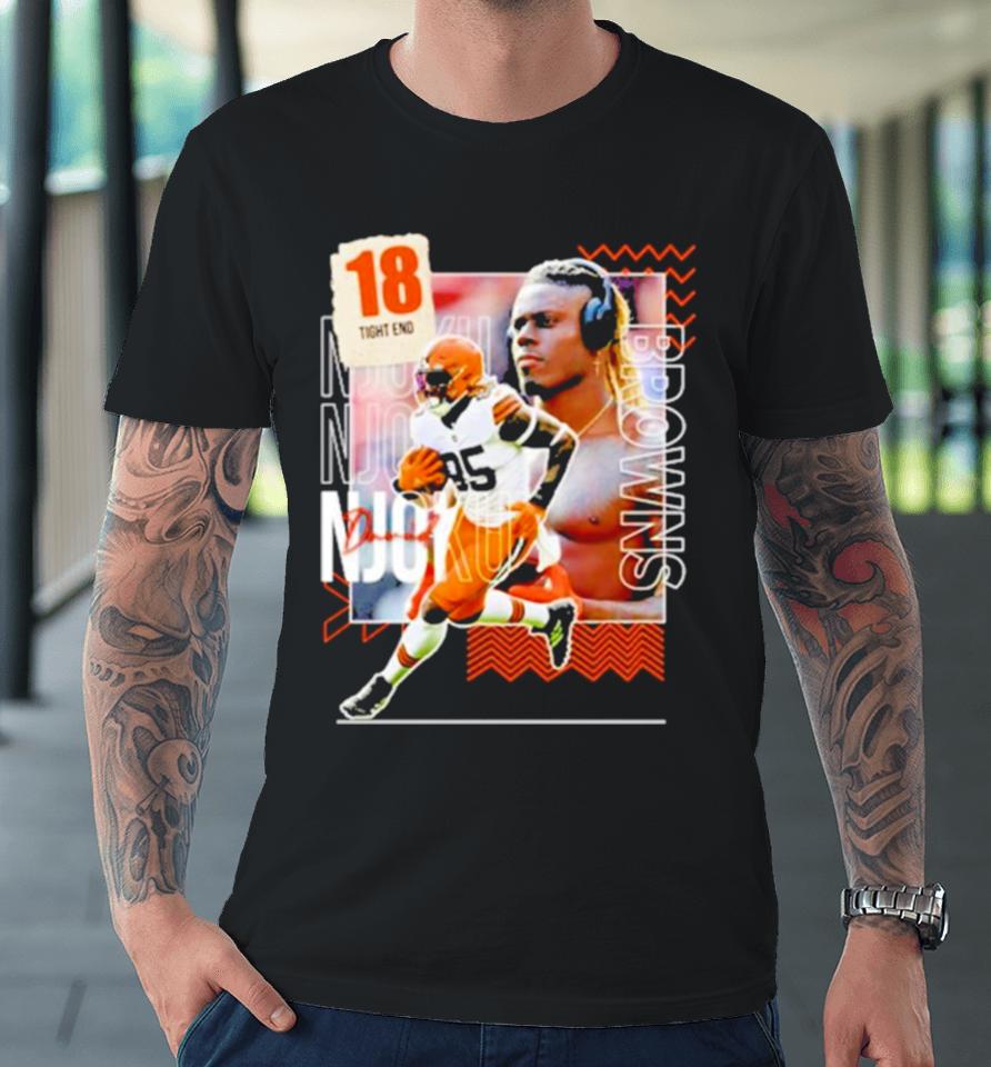 David Njoku 18 Running Back Football Player Premium T-Shirt