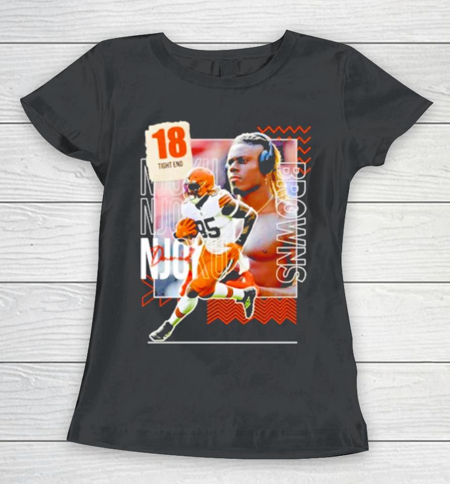 David Njoku 18 Running Back Football Player Women T-Shirt