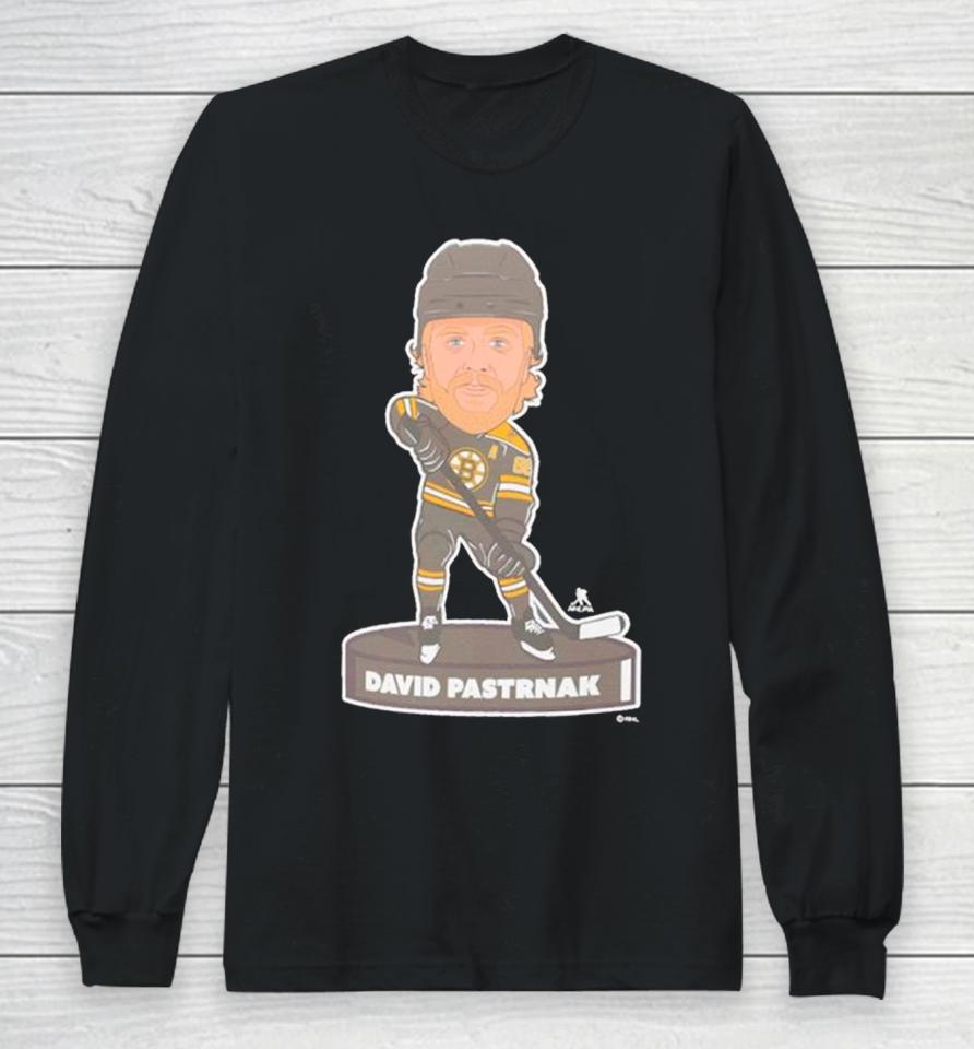 David Pastrnak Boston Bruins Player Bobblehead Long Sleeve T-Shirt