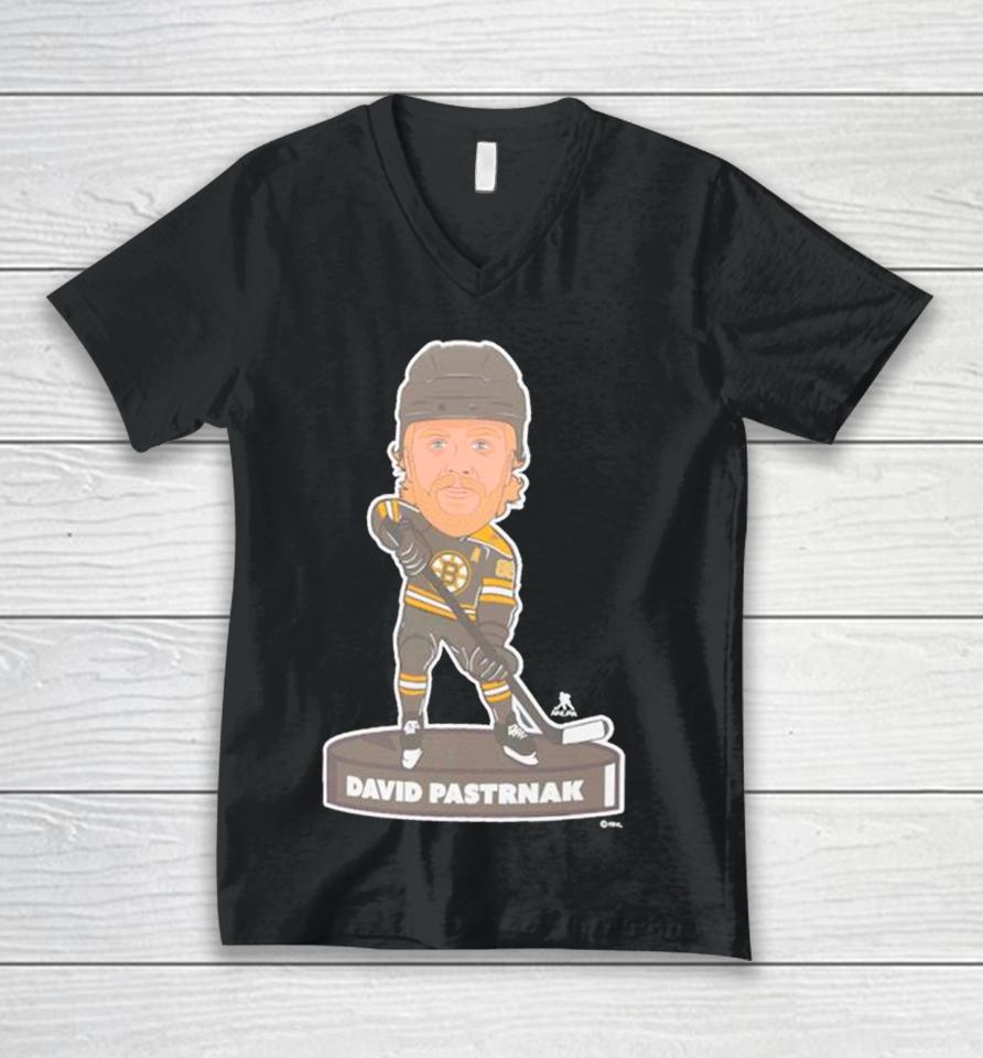 David Pastrnak Boston Bruins Player Bobblehead Unisex V-Neck T-Shirt