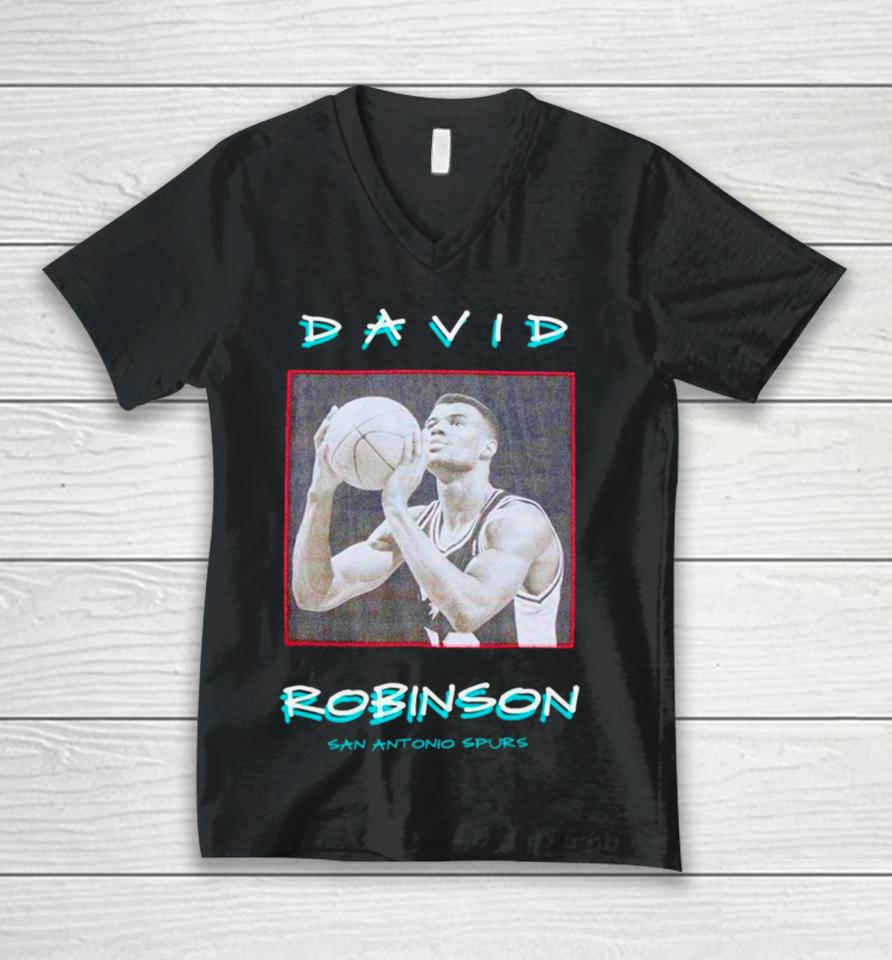 David Robinson San Antonio Spurs Vintage Logo Unisex V-Neck T-Shirt