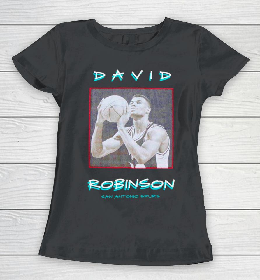 David Robinson San Antonio Spurs Vintage Logo Women T-Shirt