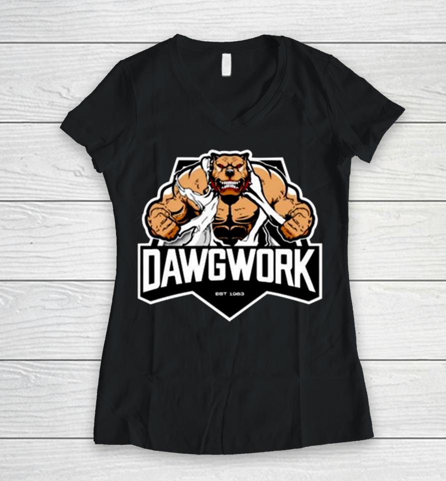 Dawgwork Est 1983 Women V-Neck T-Shirt