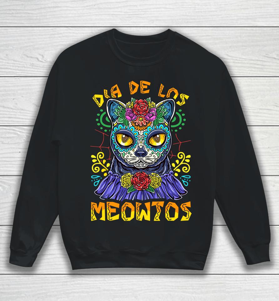 Day Of The Dead Dia De Los Muertos Cat Sugar Skull Sweatshirt